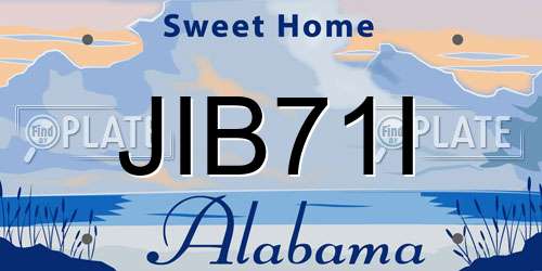 JIB71I Alabama License Plate