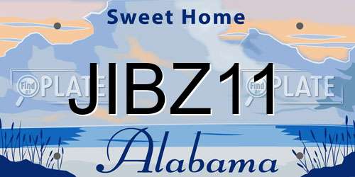 JIBZ11 Alabama License Plate