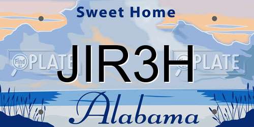 JIR3H Alabama License Plate