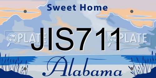 JIS711 Alabama License Plate