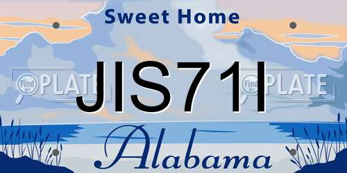 JIS71I Alabama License Plate