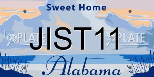 JIST11 Alabama License Plate