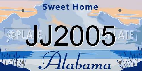 JJ2005 Alabama License Plate