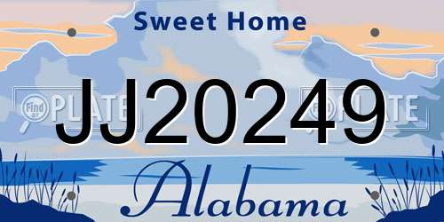 JJ20249 Alabama License Plate