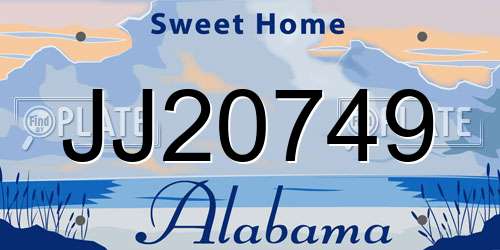 JJ20749 Alabama License Plate