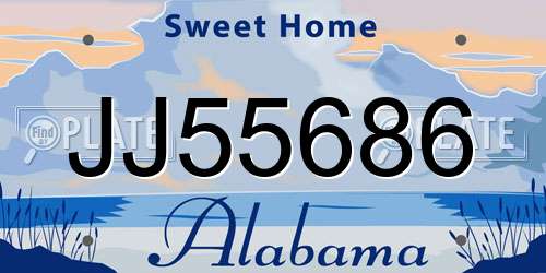 JJ55686 Alabama License Plate