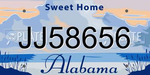 JJ58656 Alabama License Plate