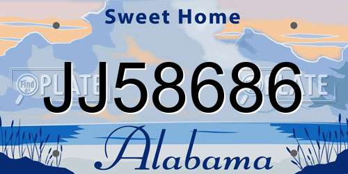 JJ58686 Alabama License Plate