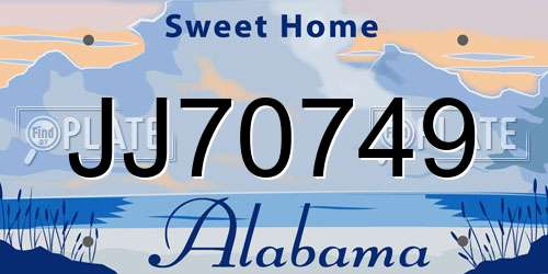 JJ70749 Alabama License Plate