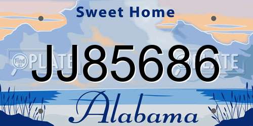 JJ85686 Alabama License Plate