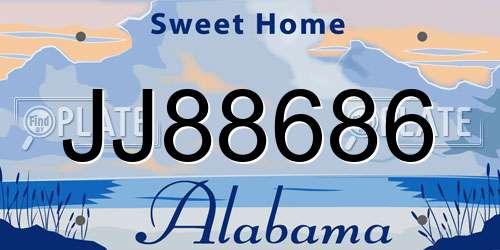 JJ88686 Alabama License Plate