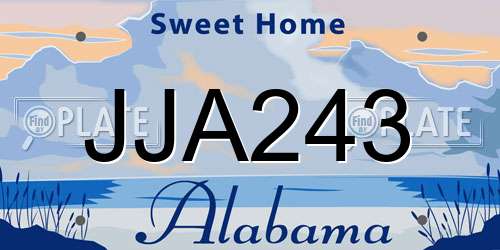 JJA243 Alabama License Plate