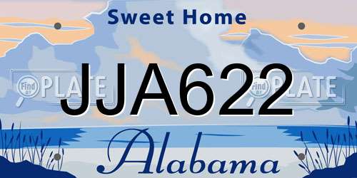 JJA622 Alabama License Plate