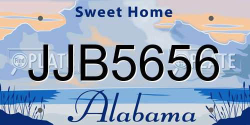 JJB5656 Alabama License Plate