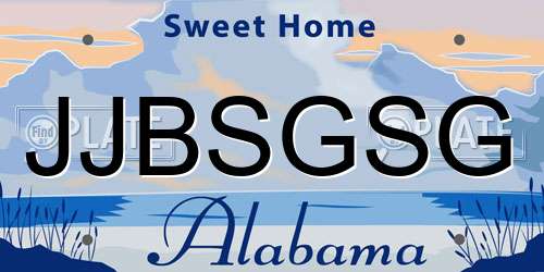 JJBSGSG Alabama License Plate