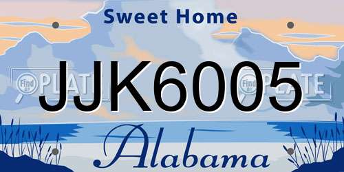 JJK6005 Alabama License Plate