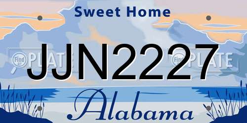 JJN2227 Alabama License Plate