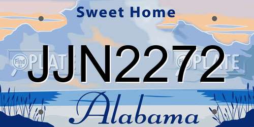 JJN2272 Alabama License Plate