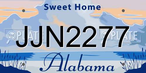 JJN2277 Alabama License Plate