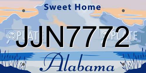 JJN7772 Alabama License Plate