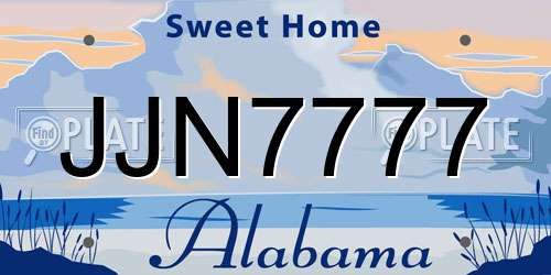 JJN7777 Alabama License Plate