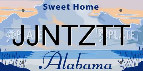 JJNTZTT Alabama License Plate