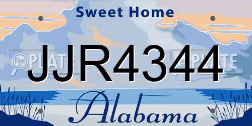 JJR4344 Alabama License Plate