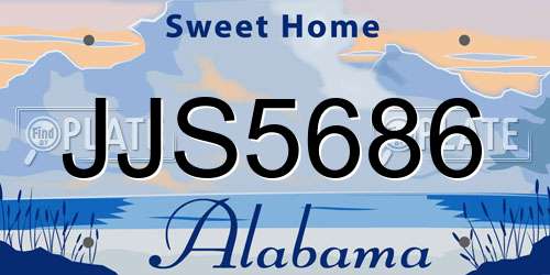 JJS5686 Alabama License Plate
