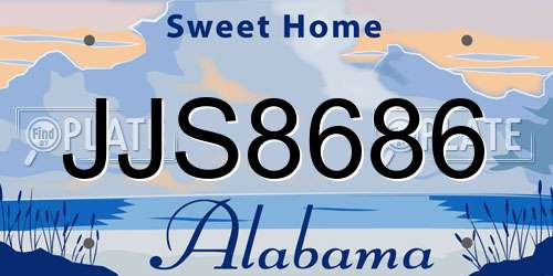 JJS8686 Alabama License Plate