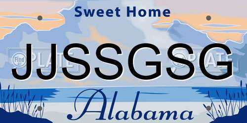 JJSSGSG Alabama License Plate