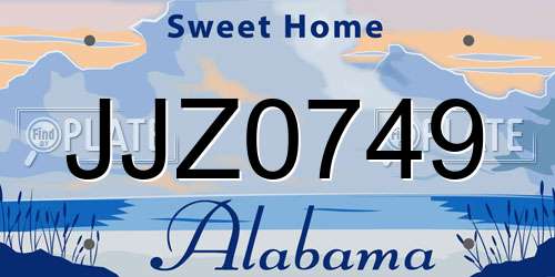JJZ0749 Alabama License Plate