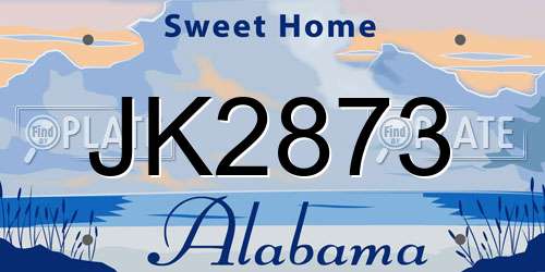 JK2873 Alabama License Plate