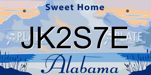 JK2S7E Alabama License Plate