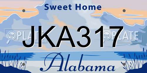 JKA317 Alabama License Plate