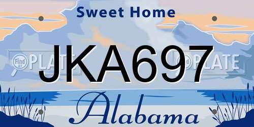 JKA697 Alabama License Plate