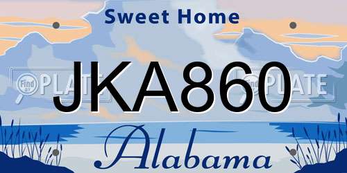 JKA860 Alabama License Plate
