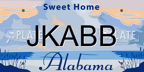 JKABB Alabama License Plate