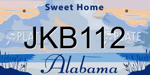 JKB112 Alabama License Plate