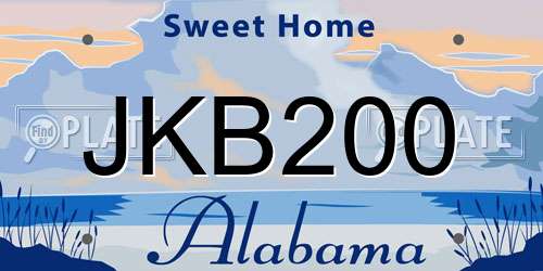 JKB200 Alabama License Plate