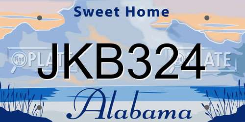 JKB324 Alabama License Plate