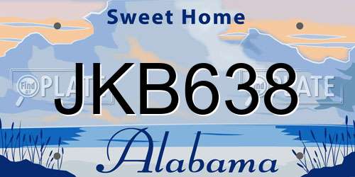 JKB638 Alabama License Plate