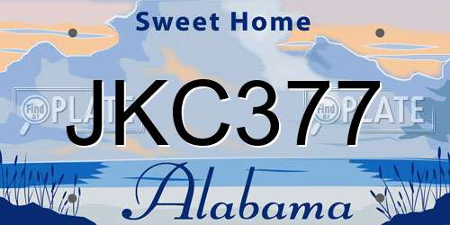JKC377 Alabama License Plate