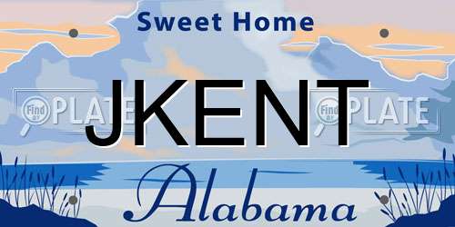 JKENT Alabama License Plate