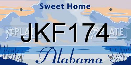 JKF174 Alabama License Plate