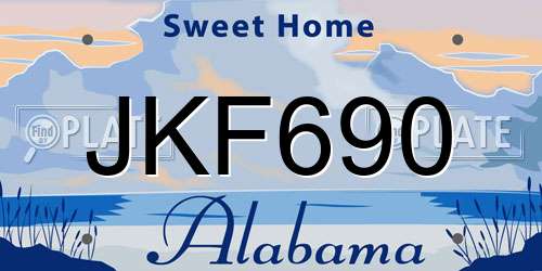 JKF690 Alabama License Plate