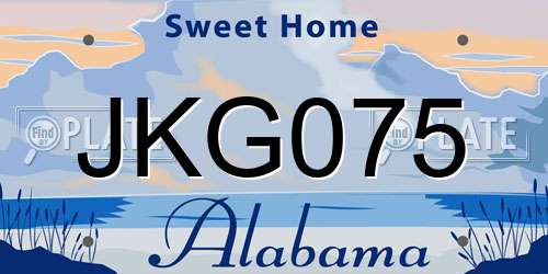 JKG075 Alabama License Plate
