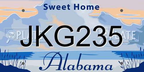 JKG235 Alabama License Plate