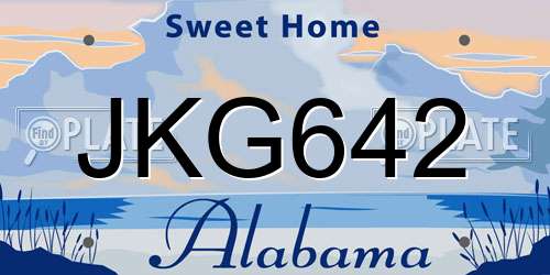 JKG642 Alabama License Plate