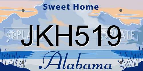JKH519 Alabama License Plate