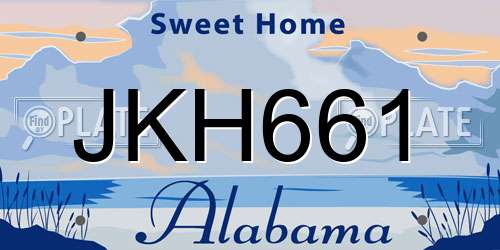 JKH661 Alabama License Plate